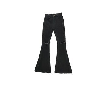 Unbranded Distressed Flare Women's size XS Black Denim Jeans